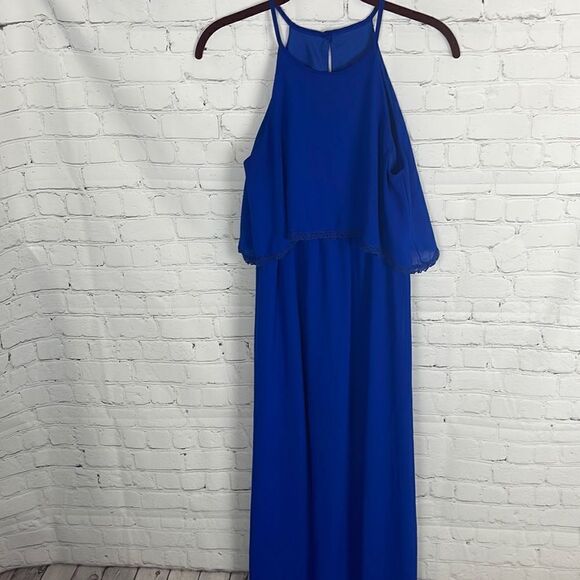GB Blue Halter Maxi Dress - Picture 1 of 6